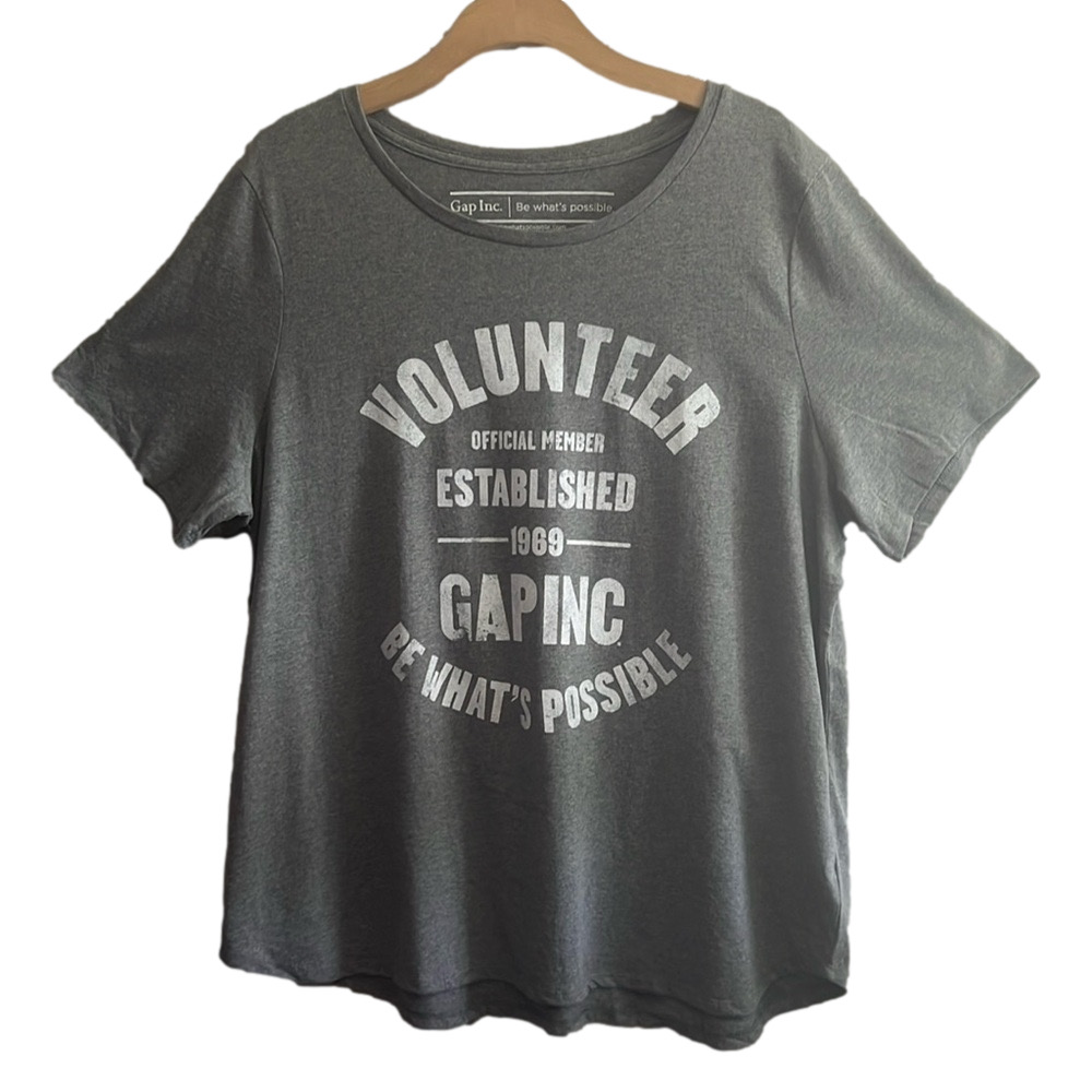NWOT!! Women’s Gap Volunteer Possible Short Sleeve Gray Tee Shirt Size XX-Large
